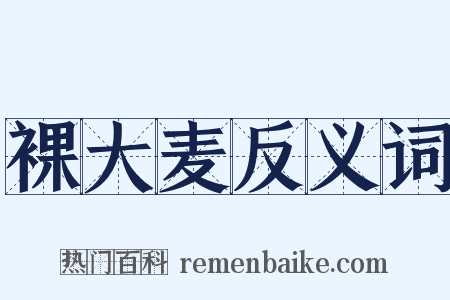 裸大麦反义词是什么意思的图片